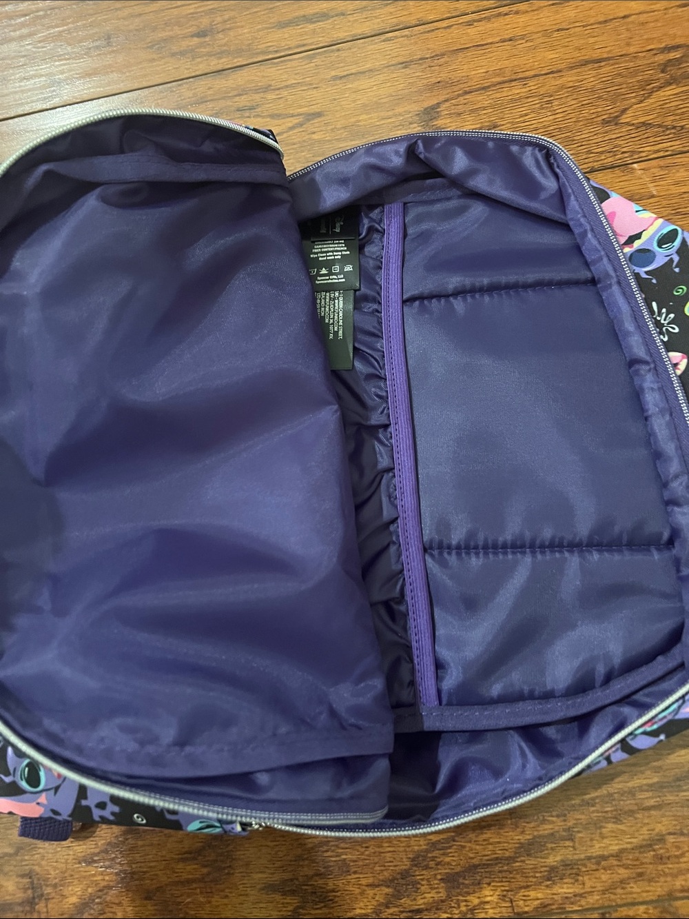 Loungefly Black Backpack with Pastel Lilo & Stitch Print - Picture 3 of 3
